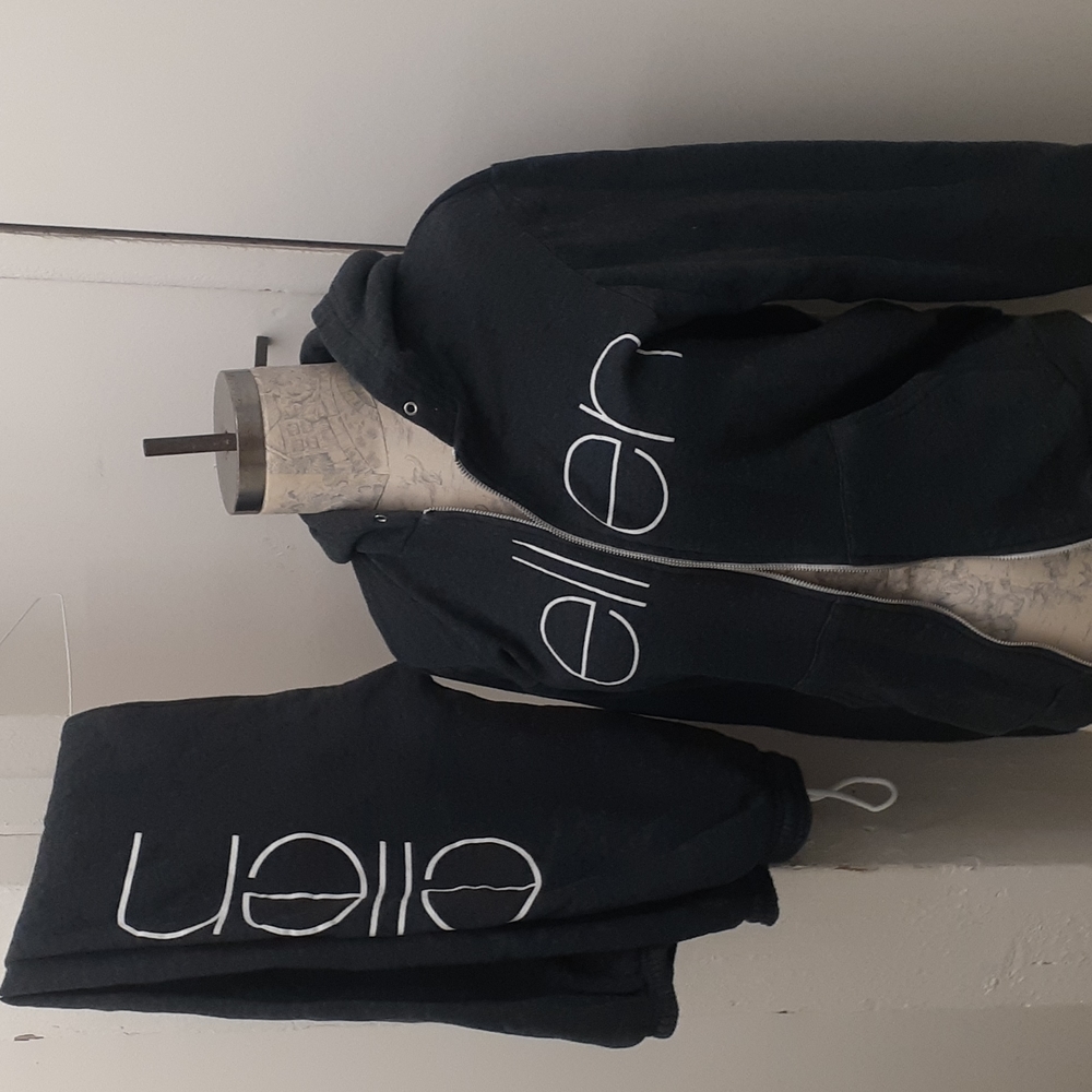 ED Ellen Degeneres Sweat Pants &  jacket Gray Pants set 2 pc size S / M